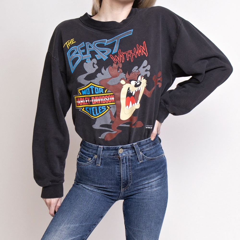 Vintage 90s Harley Davidson taz crewneck sweater